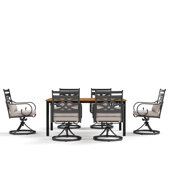 Lark Manor Aletse Rectangular 6 Person Outdoor Dining Set with